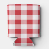 Rustiek rood en wit buffel geruite patroon blikjeskoeler (Achterkant)