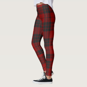 Rustiek Rood en Zwart Tartan Buffel Patroon Plaid Leggings