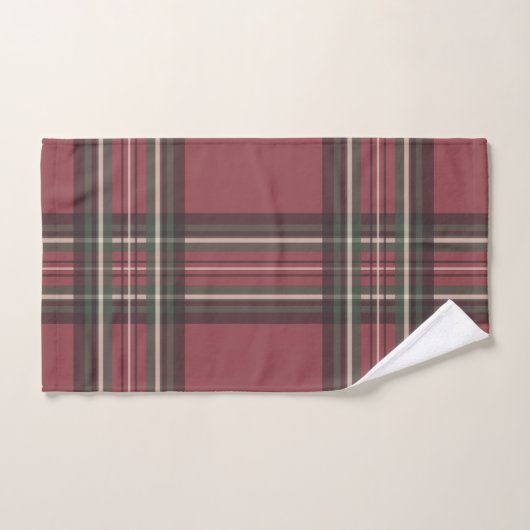 Rustiek rood geplakt badhanddoek set bad handdoek (Handdoek)