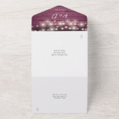 Rustiek Rood Hout Strijklichten Bloemen Bruiloft All In One Uitnodiging (Buitenkant)