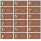 Rustiek Rood | Oranje Bloemen bruiloft Gast Adres Sticker (Voorkant)