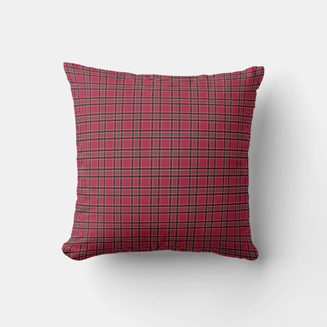 Rustiek Rood Plaid Kussen (Voorkant)