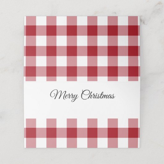 Rustiek Rood Plaid Vrolijk Kerstfeest (Buitenkant ongevouwen)
