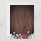 Rustiek Rood Wit Bloemen Lichten Kerstfeest Kaart (Achterkant)