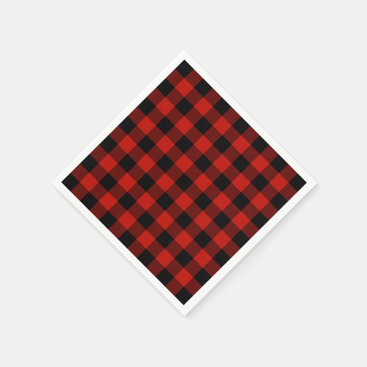 Rustiek Rood Zwart Buffalo Plaid Lumberjack Patroo Servet (Hoek)