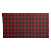 Rustiek Rood | Zwart Buffel Check geruite patroon Kussensloop (Achterkant-Rechts)