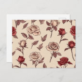 rustiek Roos Briefkaart (Voorkant / Achterkant)