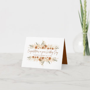 Rustiek Roos & Calla Lily Wedding Gefeliciteerd Kaart
