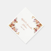 Rustiek Roos en Chrysanthemum herfstbruiloft Servet (Hoek)