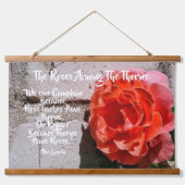 Rustiek Roos Tapestry met Quote van Abe Lincoln Hangend Wandkleed (Voorkant)