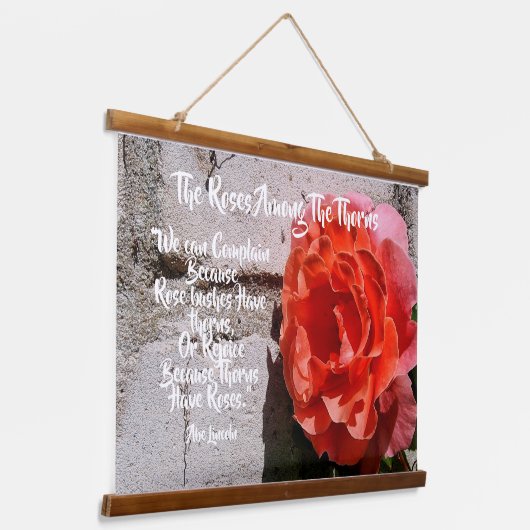Rustiek Roos Tapestry met Quote van Abe Lincoln Hangend Wandkleed (Gebogen)