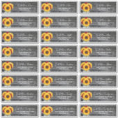 Rustiek Roos Zonnebloem Bruiloft Gast Adresetikett Sticker (Voorkant)