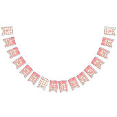 Rustiek Roze Aardbei Happy Birthday Berry First Vlaggetjes (Alle)