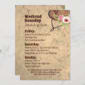 Rustiek, Roze, Bloemen, Cowgirl, Routebeschrijving Kaart (Voorkant / Achterkant)