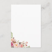 Rustiek Roze Bloemen Trouwdetails Kaart Inserts (Achterkant)