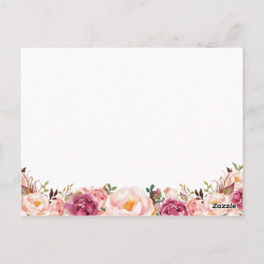 Rustiek Roze Bloemen Trouwtijd Capsule Kaarten (Achterkant)