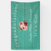 Rustiek roze bloemig Het is een meisje rustiek gro Spandoek (Verticaal)