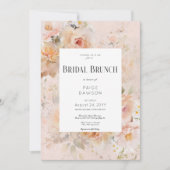 rustiek roze bloemig Lijst bruids brunch Kaart (Voorkant)