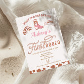 Rustiek Roze Boot Cowgirl Eerste Rodeo 1e Verjaard Kaart