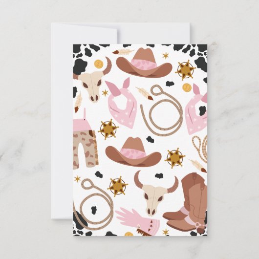 Rustiek Roze Bruin Rodeo Verjaardag Dank u kaart (Achterkant)