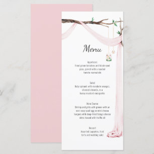 Rustiek Roze Drape Tree Branch Wedding Menu