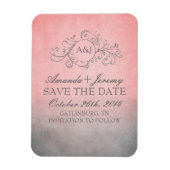 Rustiek Roze en Grijs Bohemian Save The Date Magneet (Verticaal)