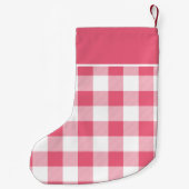 Rustiek Roze en Witte Buffel Check Monogram Kleine Kerstsok (Achterkant)