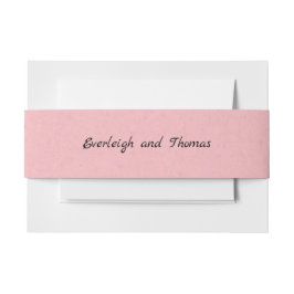 Rustiek Roze Faux Kraft Kartonnen Buik Band Uitnodigingen Wikkel