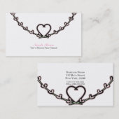 Rustiek Roze Hart Vine Land Chic Gepersonaliseerd Visitekaartje (Voorkant / Achterkant)