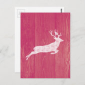 Rustiek roze hout met  herten Briefkaarten (Voorkant / Achterkant)