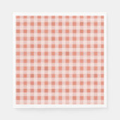 Rustiek Roze Perzik Gingham Patroon Papier servett Servet (Voorkant)