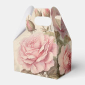 Rustiek Roze Rose Boeket Bedankdoosjes (Voorkant Zijde)