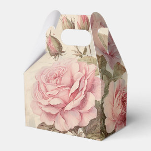 Rustiek Roze Rose Boeket Bedankdoosjes