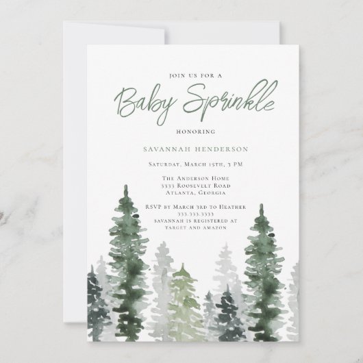 Rustiek Sage Groen Neutraal Sprinkle Baby shower Kaart (Voorkant)