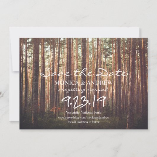 Rustiek Save the Date Bos Tree uitnodiging (Voorkant)