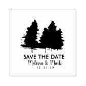 Rustiek Save the Date Trees Bruiloft Rubber Inking Rubberstempel (Afrduk)
