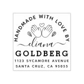 Rustiek Schattig Handgemaakt Met Liefde Arts & Cra Rubberstempel (Afrduk)