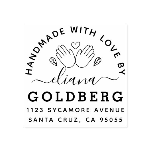 Rustiek Schattig Handgemaakt Met Liefde Arts & Cra Rubberstempel (Afrduk)