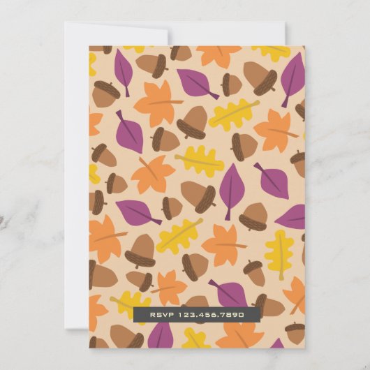 Rustiek Schattig Klein Pompoen 1e Verjaardagsfeest Kaart (Achterkant)