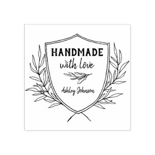 Rustiek schild gepersonaliseerd handgemaakt door 	rubberstempel