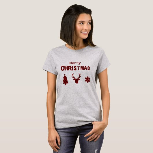 Rustiek Schots kerstscript T-shirt (Voorkant volledig)