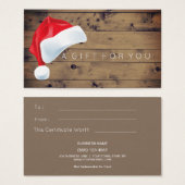 Rustiek schuurhout | Santa Gift Kaart Certificaat (Voorkant /achterkant)