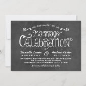 Rustiek Script Chalkboard Huwelijk Viering Kaart (Voorkant)
