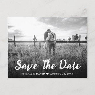 Rustiek Script Foto Bruiloft Save The Date Briefka Aankondigingskaart