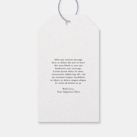 Rustiek Script Foto Moderne bruiloft Cadeaulabel (Achterkant)