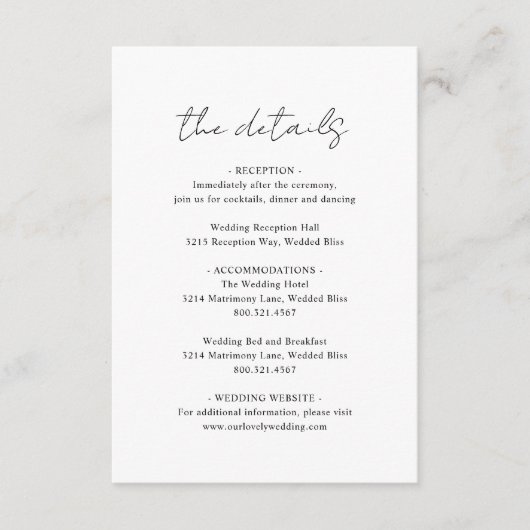 Rustiek Script Foto Moderne bruiloft Informatiekaartje (Voorkant)