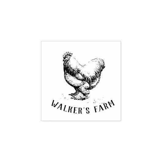 Rustiek Script Hen Egg Stamp Rubberstempel (Afrduk)