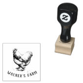 Rustiek Script Hen Egg Stamp Rubberstempel (Gestempeld)
