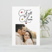 Rustiek script Herfst Bloemen Bruiloft herfst in l Save The Date (Staand voorkant)