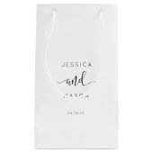 Rustiek Script Hotel Bruiloft Gift Bag Klein Cadeauzakje (Voorkant)